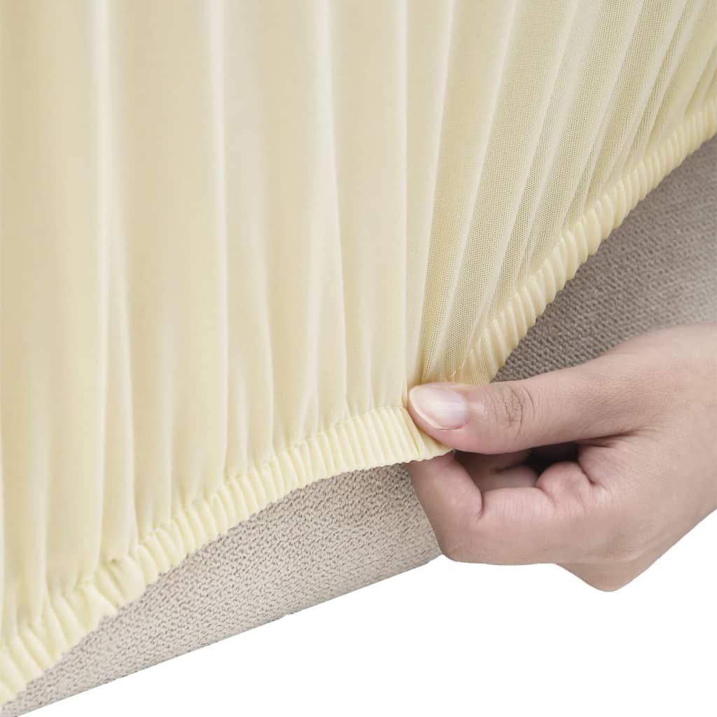 elastisk sofabetræk polyesterjersey cremefarvet
