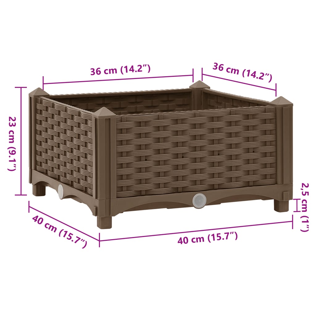 højbed 40x40x23 cm polypropylen