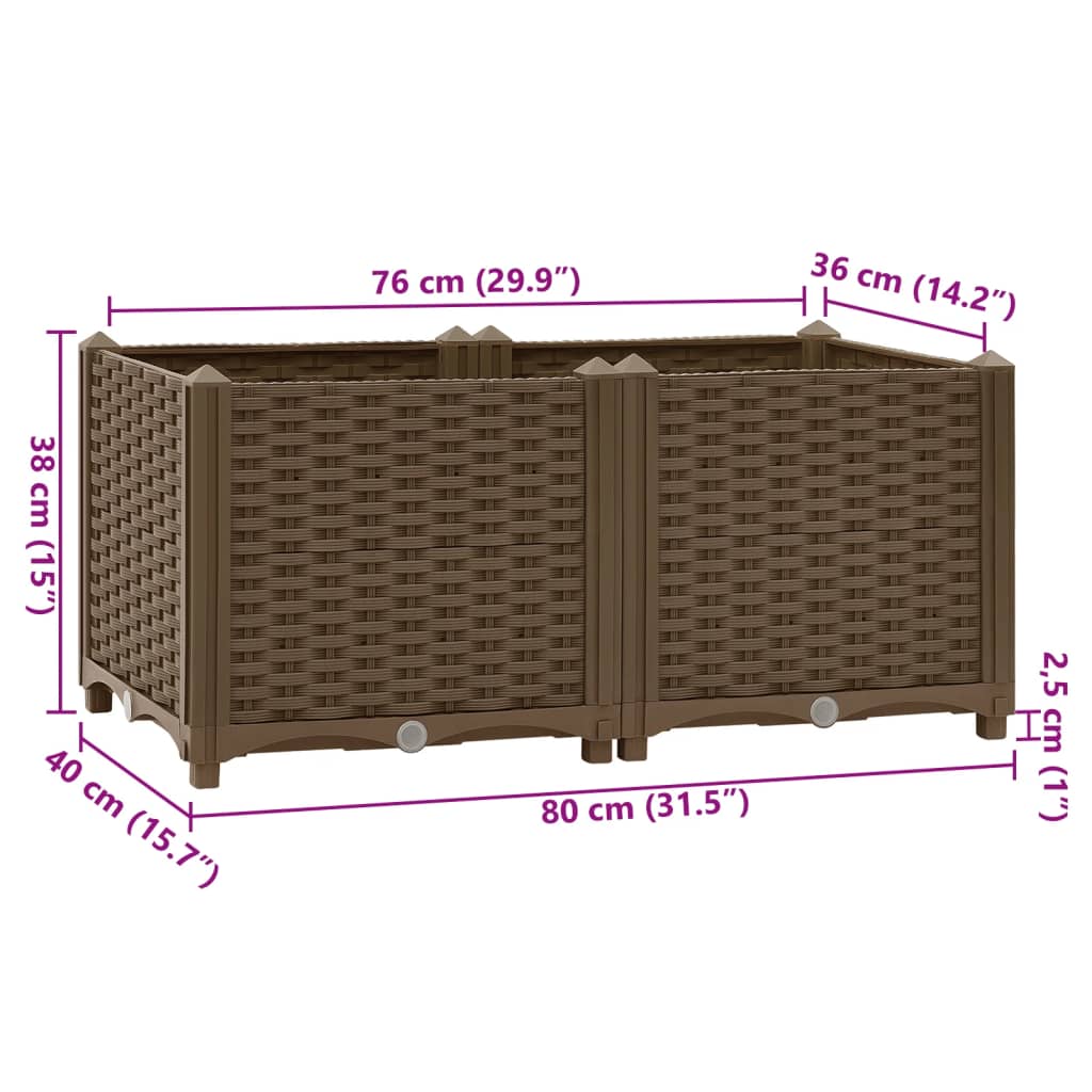 højbed 80x40x38 cm polypropylen