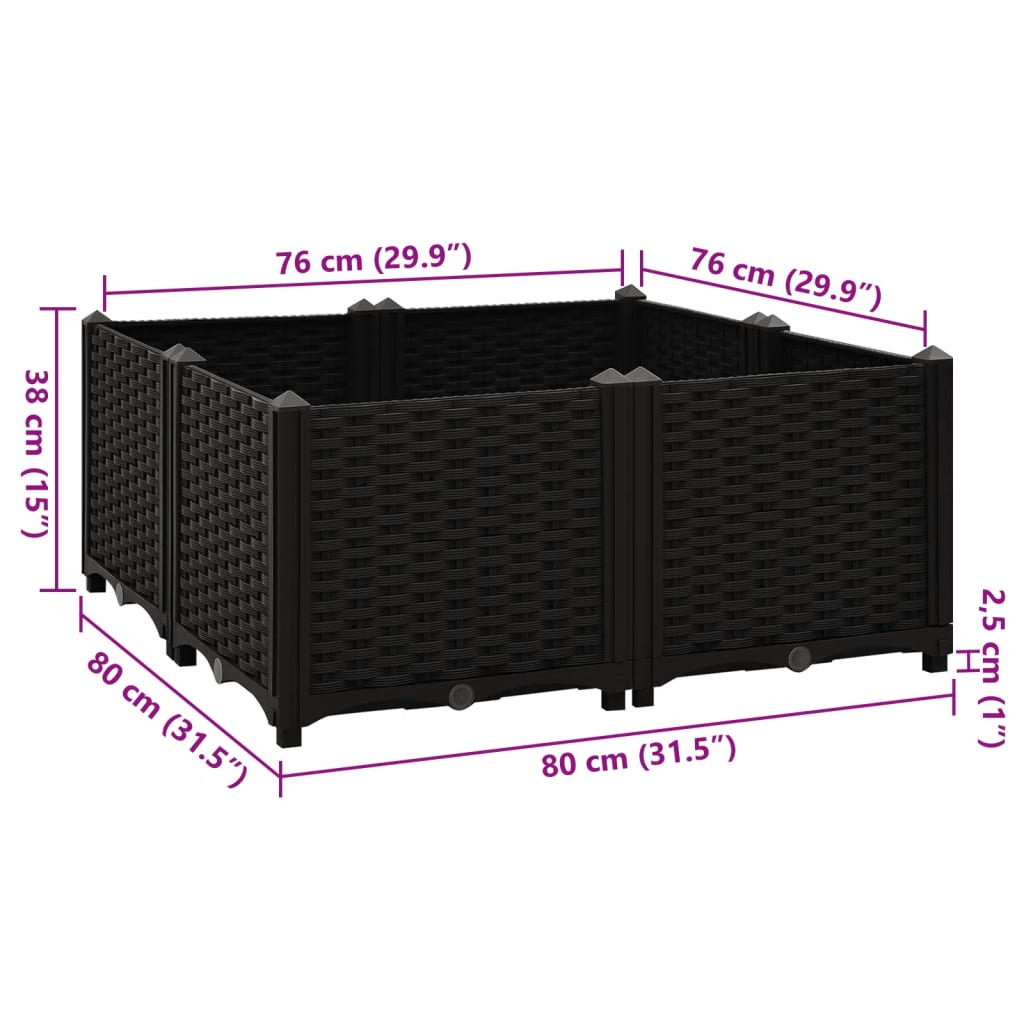 højbed 80x80x38 cm polypropylen
