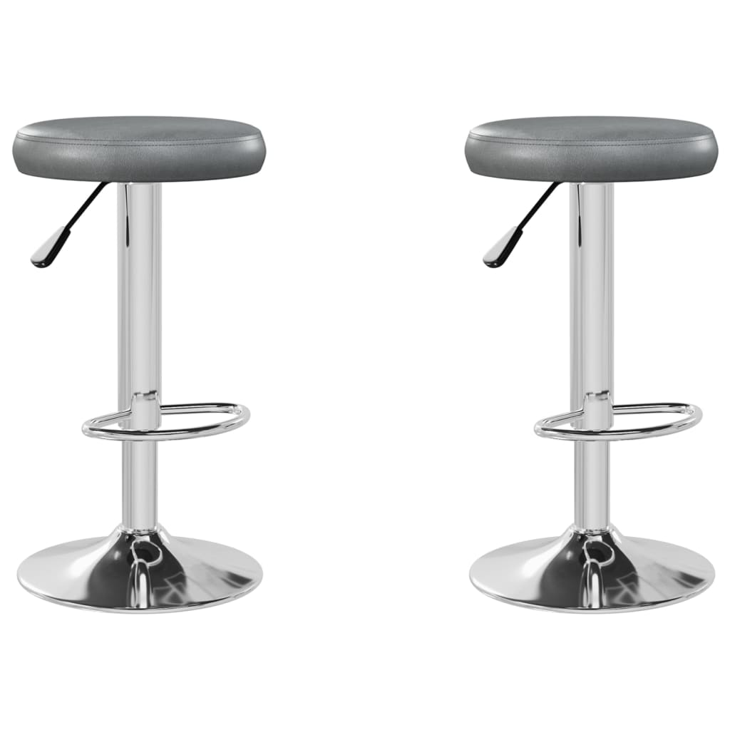 barstole 2 stk. kunstlæder grå