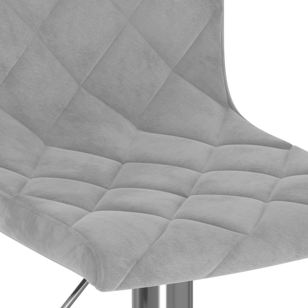 barstole 2 stk. fløjl lysegrå