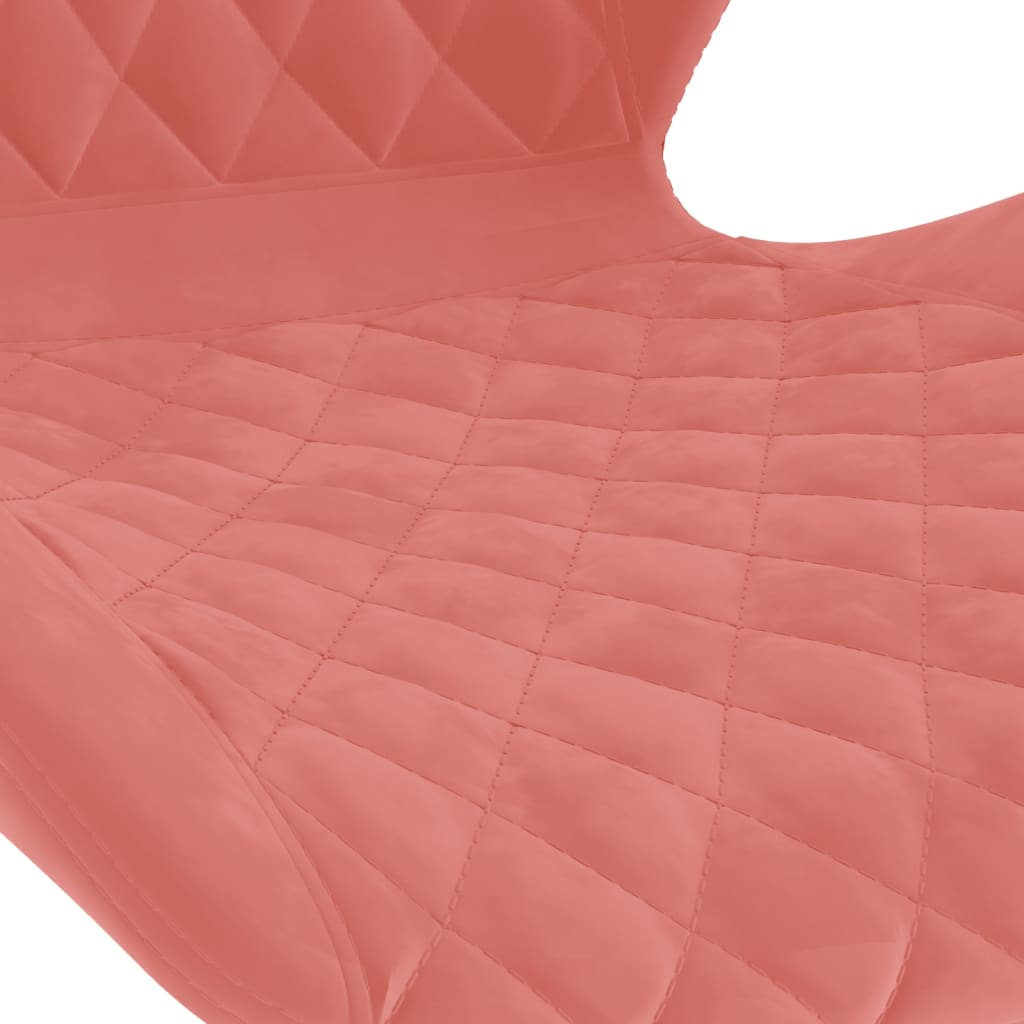 barstole 2 stk. fløjl lyserød