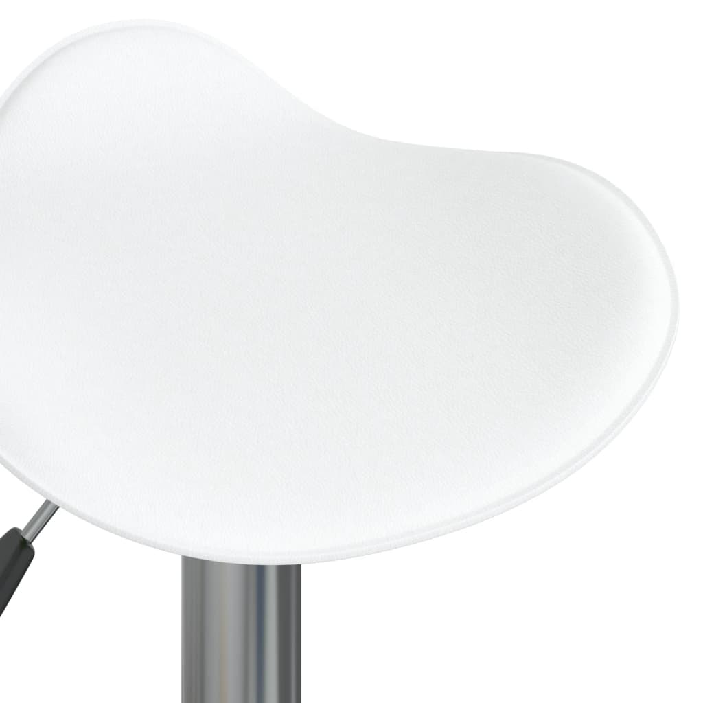 barstole 2 stk. stål og kunstlæder krom og hvid