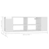 væghængt tv-bord 102x35x35 cm konstrueret træ hvid højglans