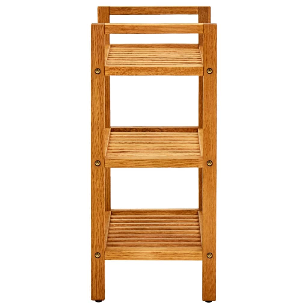 skostativ med 3 hylder 50x27x60 cm massivt egetræ