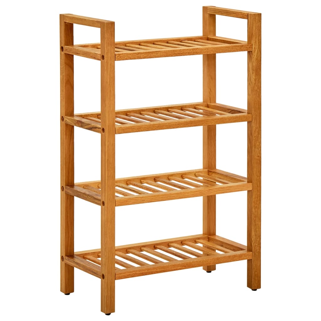 skostativ med 4 hylder 50x27x80 cm massivt egetræ