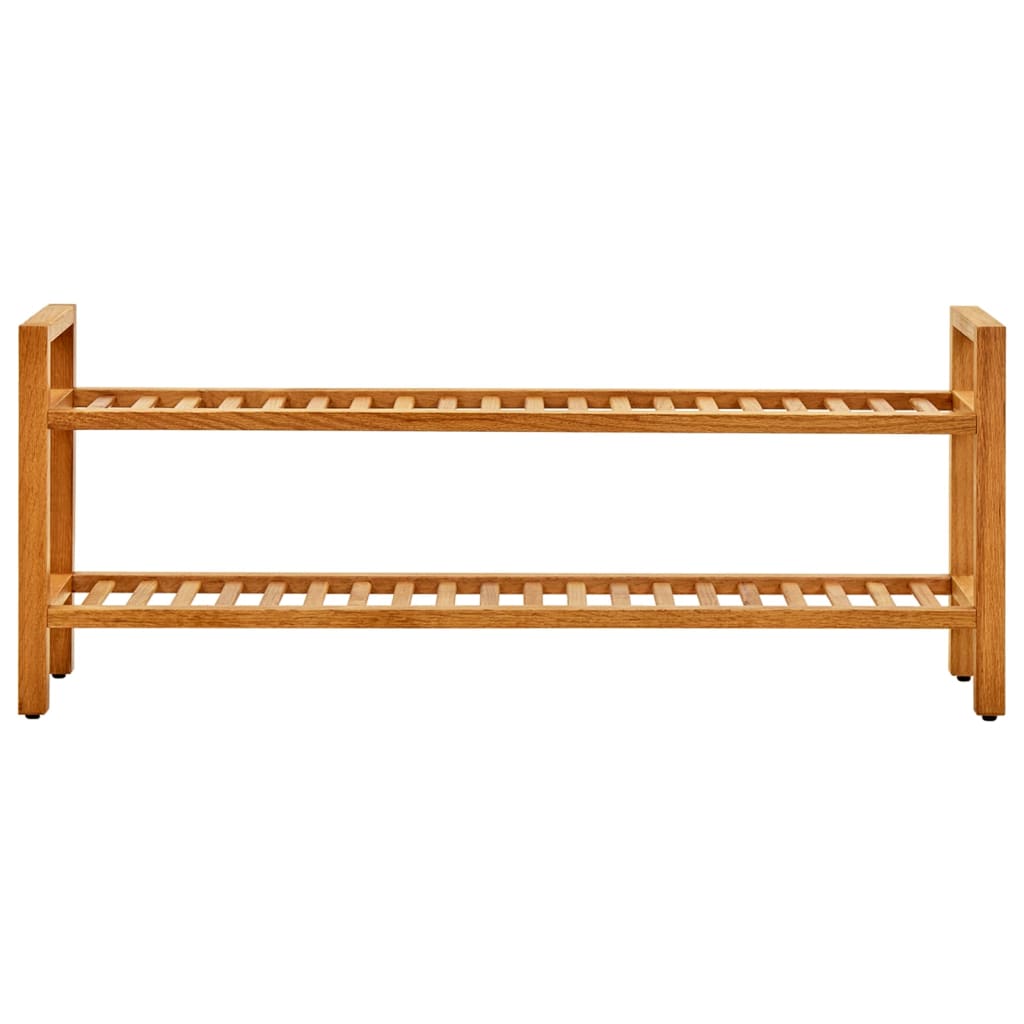 skostativ med 2 hylder 100x27x40 cm massivt egetræ