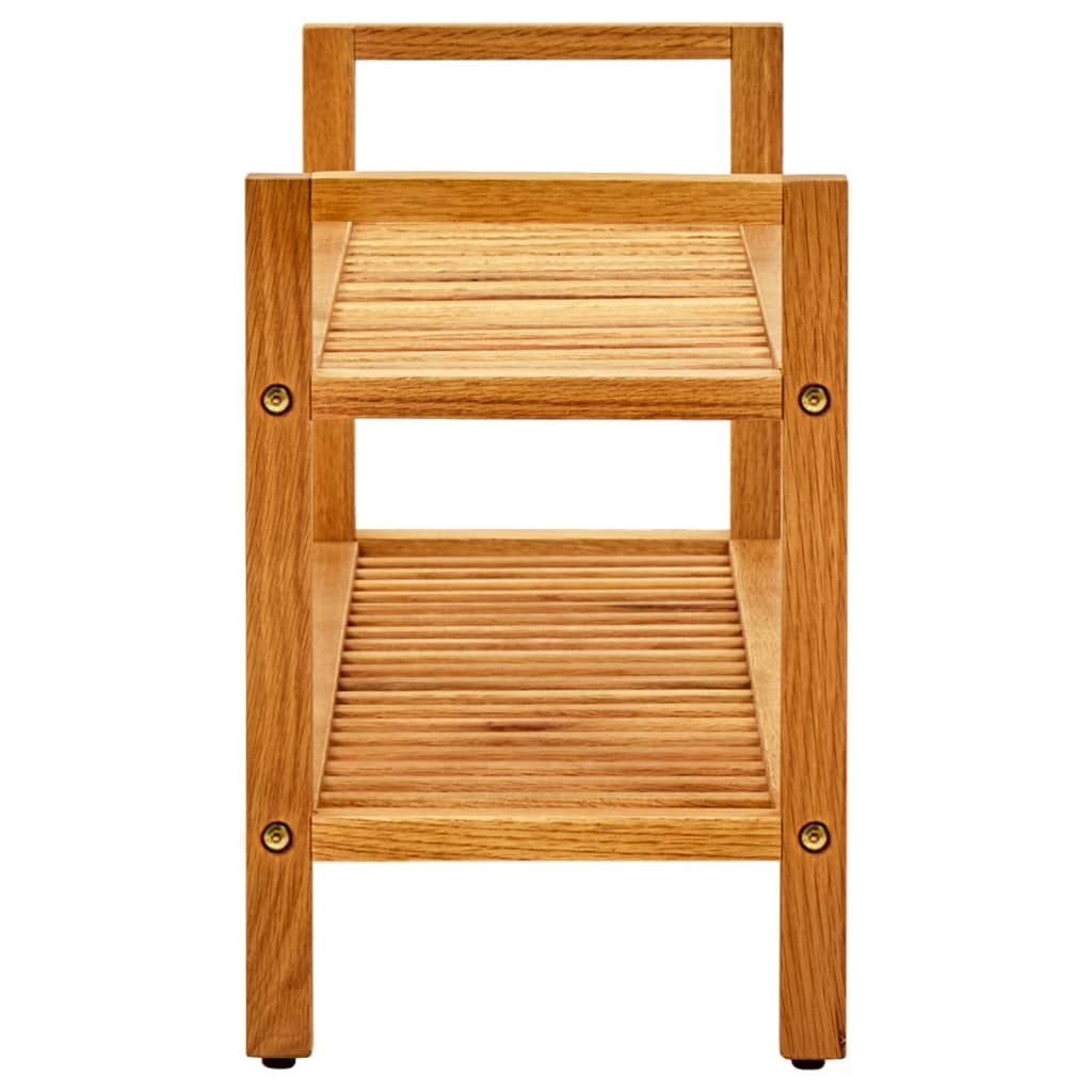 skostativ med 2 hylder 100x27x40 cm massivt egetræ