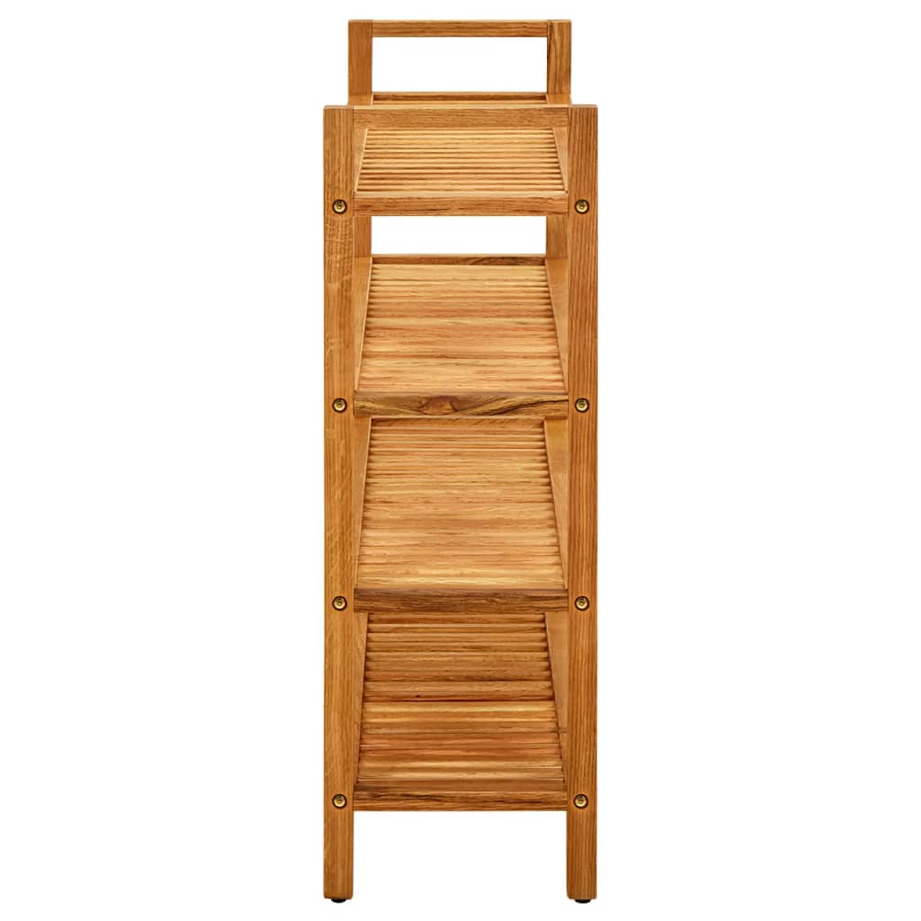skostativ med 4 hylder 100x27x80 cm massivt egetræ