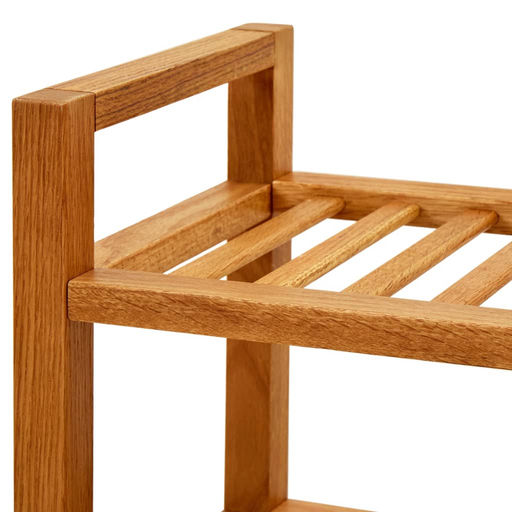 skostativ med 4 hylder 100x27x80 cm massivt egetræ
