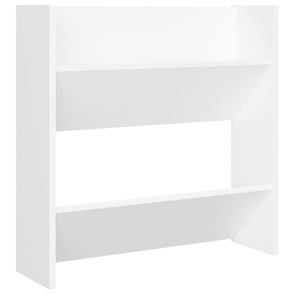væghængt skoskab 4 stk. 60x18x60 cm konstrueret træ hvid