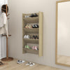 væghængt skoskab 2 stk. 60x18x60 cm konstrueret træ sonoma-eg