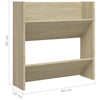 væghængt skoskab 2 stk. 60x18x60 cm konstrueret træ sonoma-eg