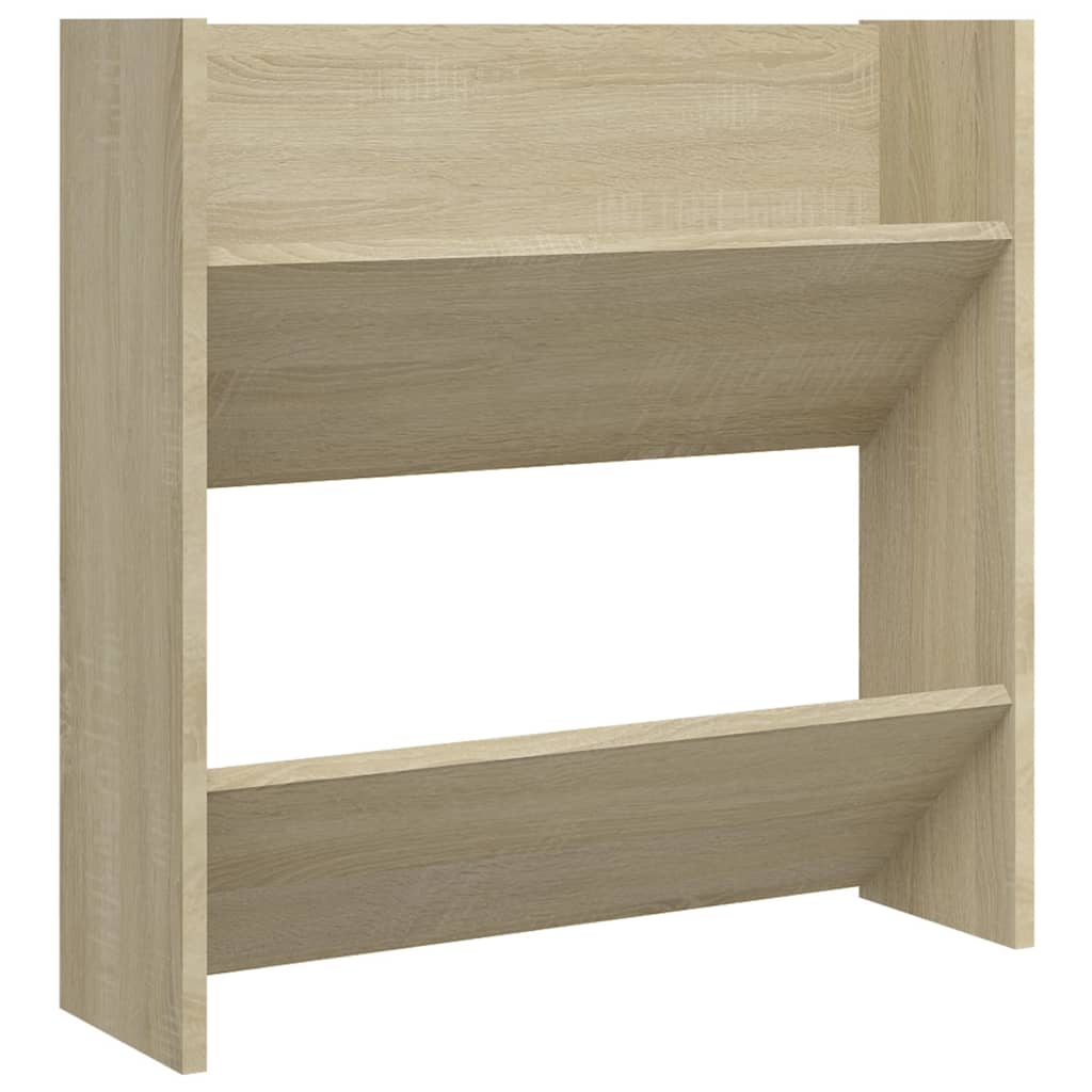 væghængt skoskab 4 stk. 60x18x60 cm konstrueret træ sonoma-eg