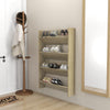 væghængt skoskab 2 stk. 80x18x60 cm konstrueret træ sonoma-eg