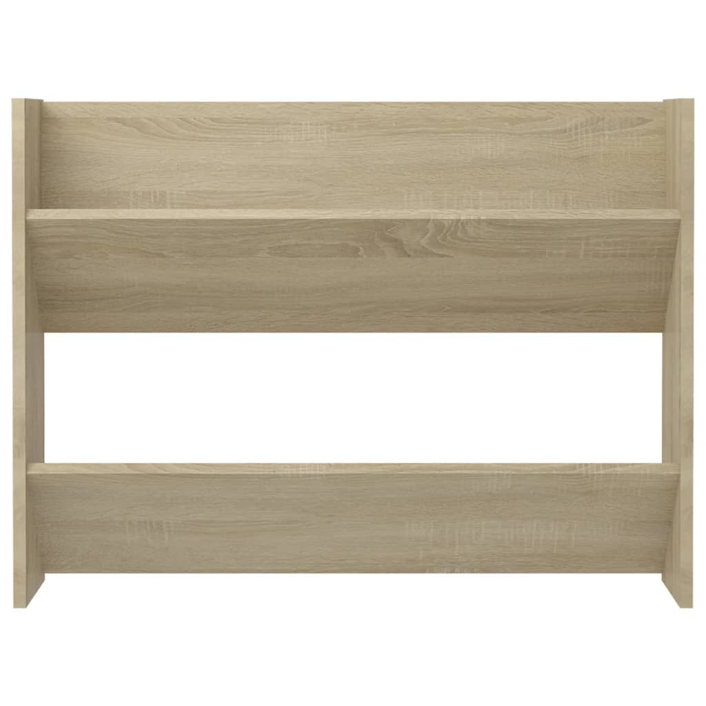 væghængt skoskab 2 stk. 80x18x60 cm konstrueret træ sonoma-eg