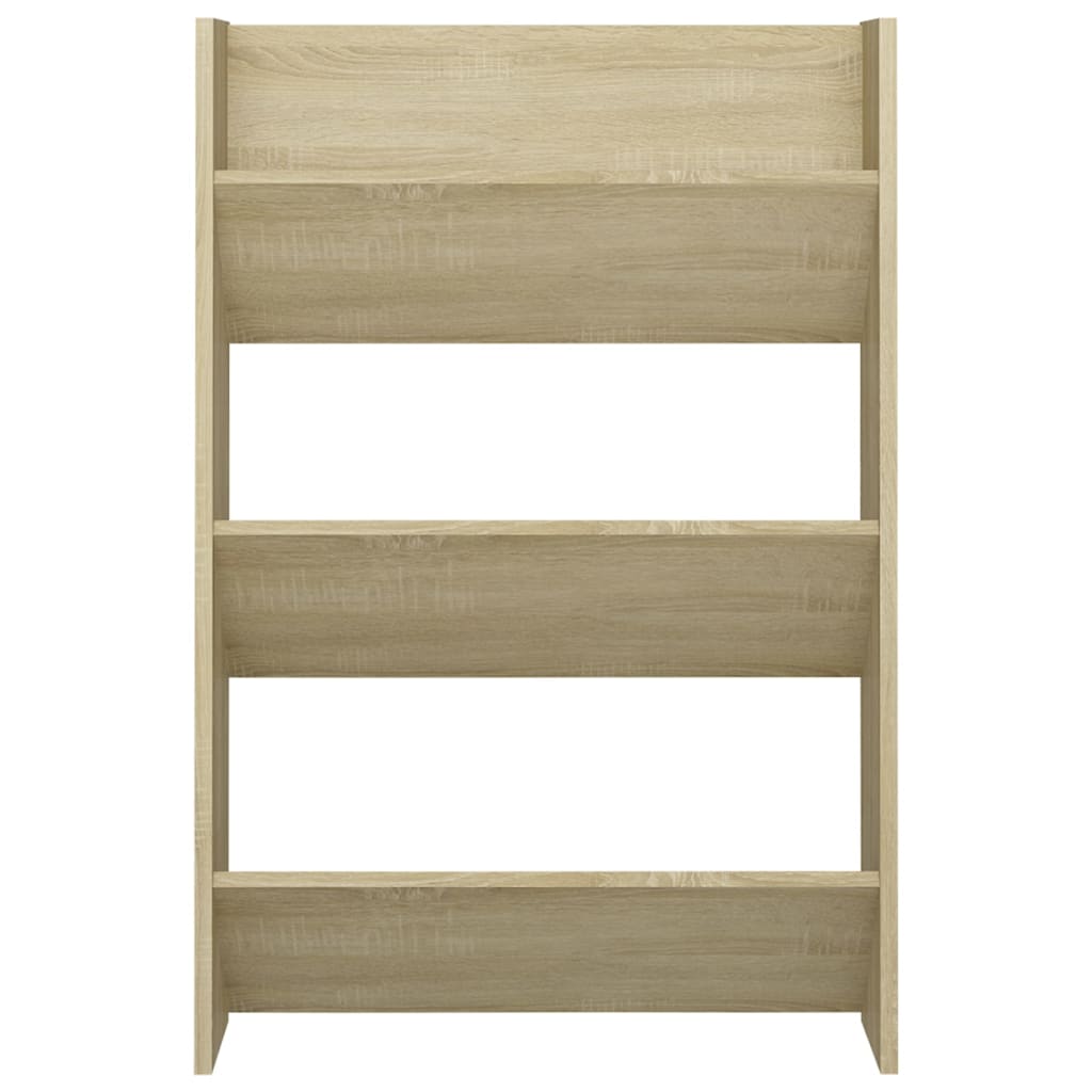 væghængt skoskab 60x18x90 cm spånplade sonoma-eg