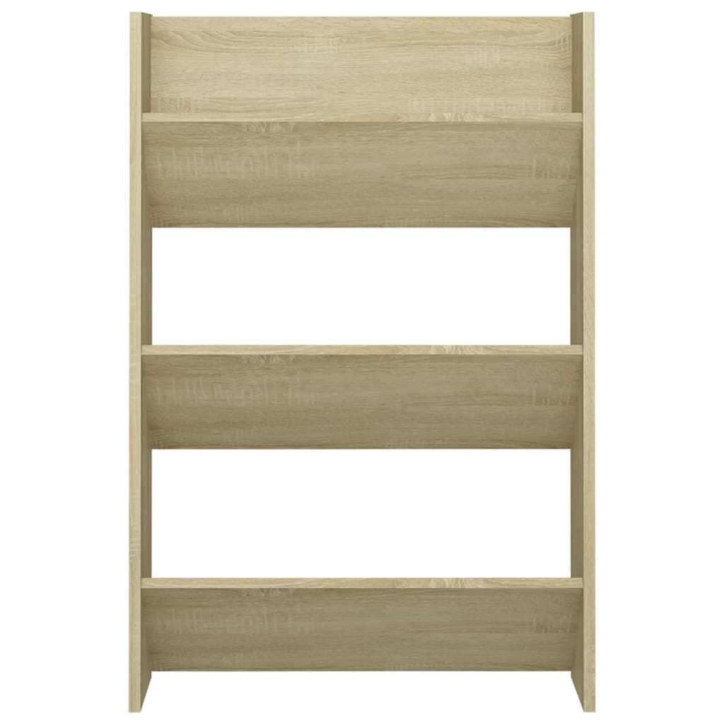 væghængte skoskabe 2 stk. 60x18x90 cm spånplade sonoma-eg