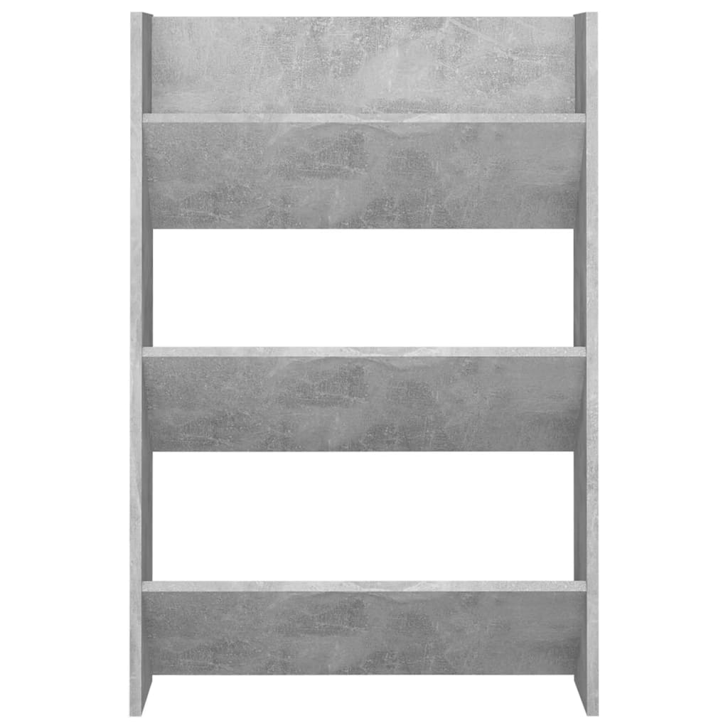 væghængte skoskabe 2 stk. 60x18x90 cm spånplade betongrå