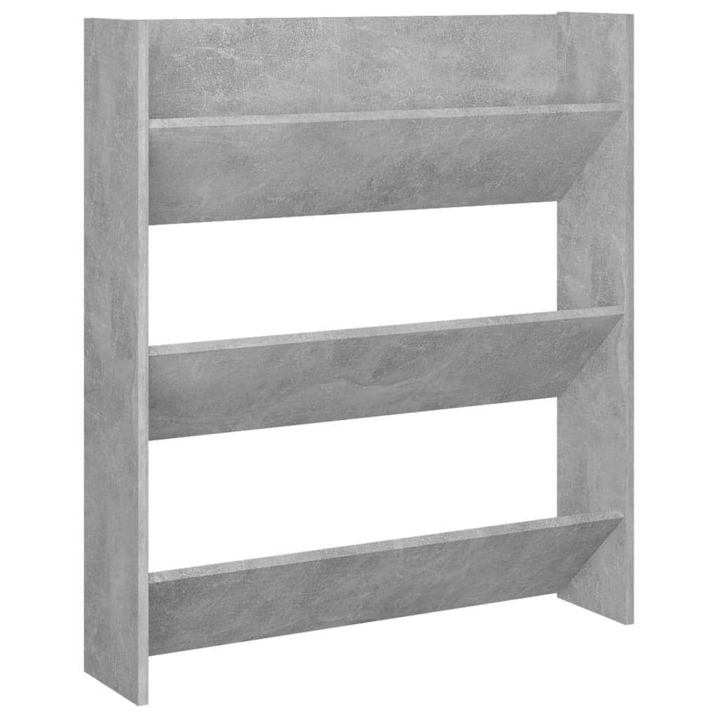 væghængt skoskab 80x18x90 cm spånplade betongrå