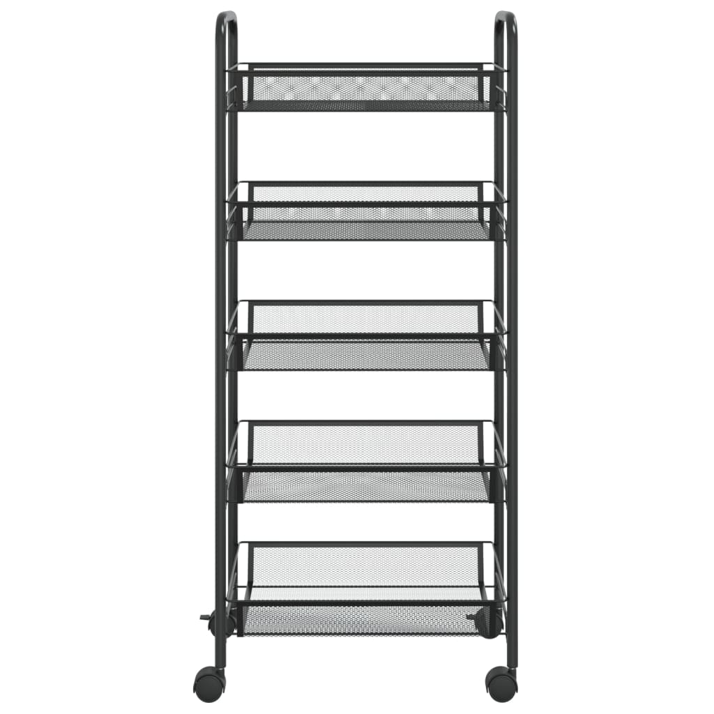 køkkenvogn med 5 hylder 46x26x105 cm jern sort