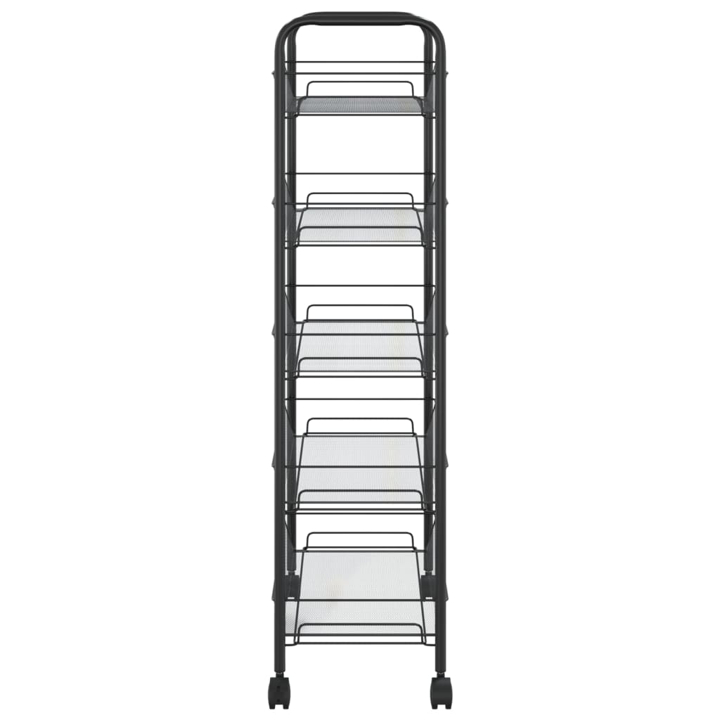 køkkenvogn med 5 hylder 46x26x105 cm jern sort