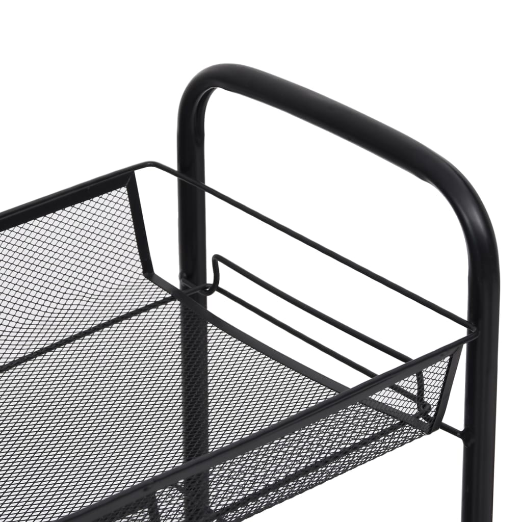 køkkenvogn med 5 hylder 46x26x105 cm jern sort