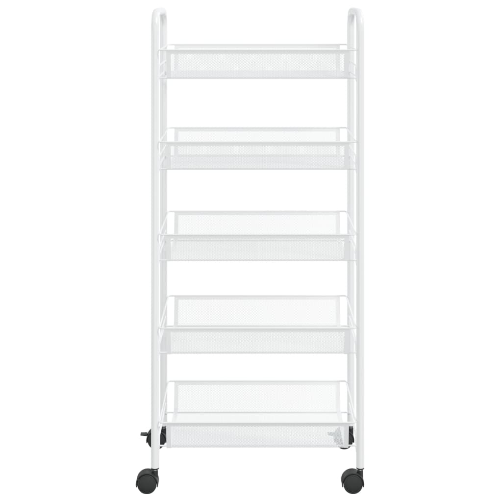 køkkenvogn med 5 hylder 46x26x105 cm jern hvid