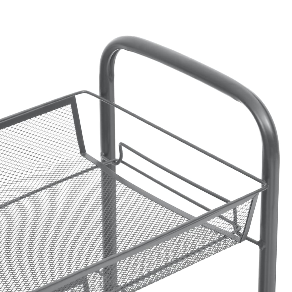 køkkenvogn med 5 hylder 46x26x105 cm jern grå