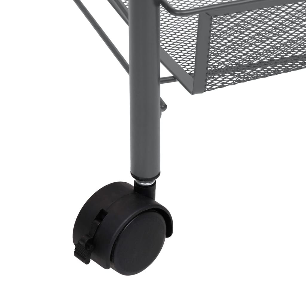 køkkenvogn med 5 hylder 46x26x105 cm jern grå