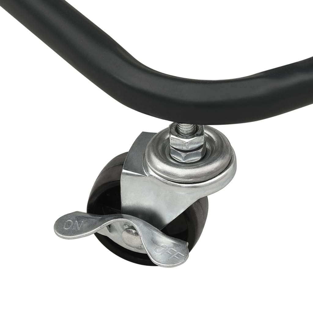 køkkenvogn med 3 hylder 42x35x85 cm jern og ABS sort