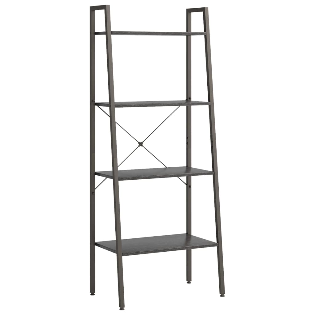 stigereol med 4 hylder 56x35x140 cm sort