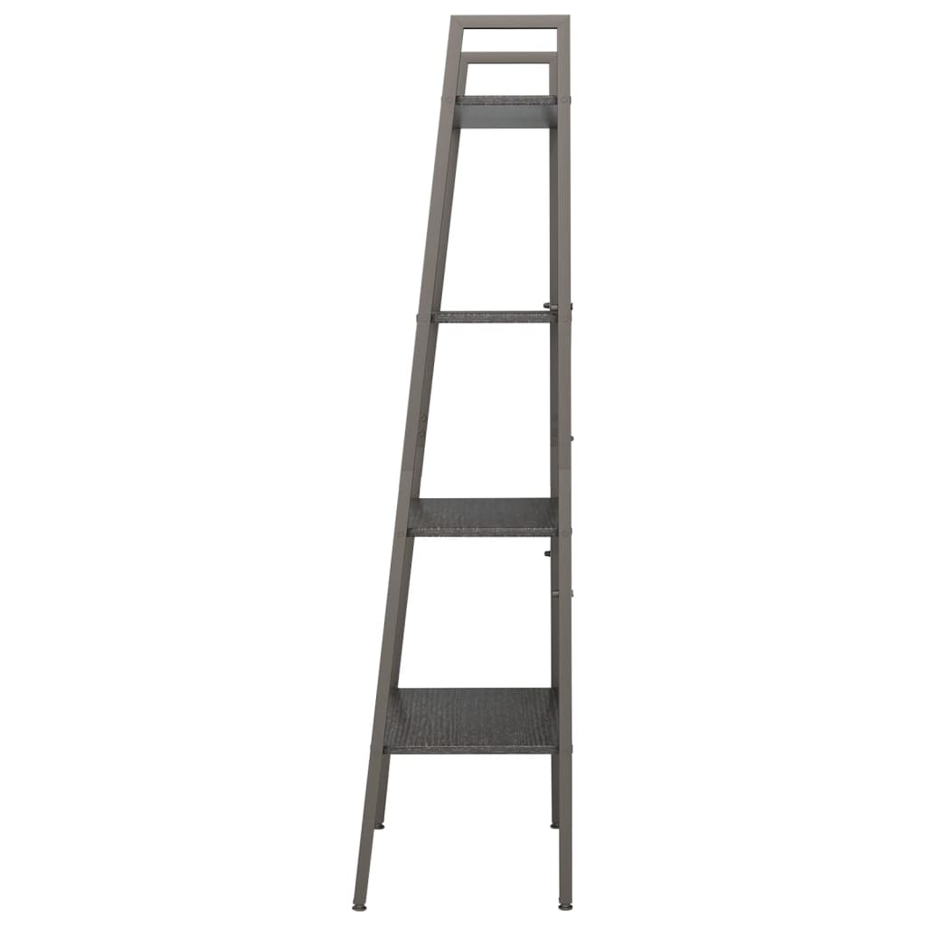 stigereol med 4 hylder 56x35x140 cm sort