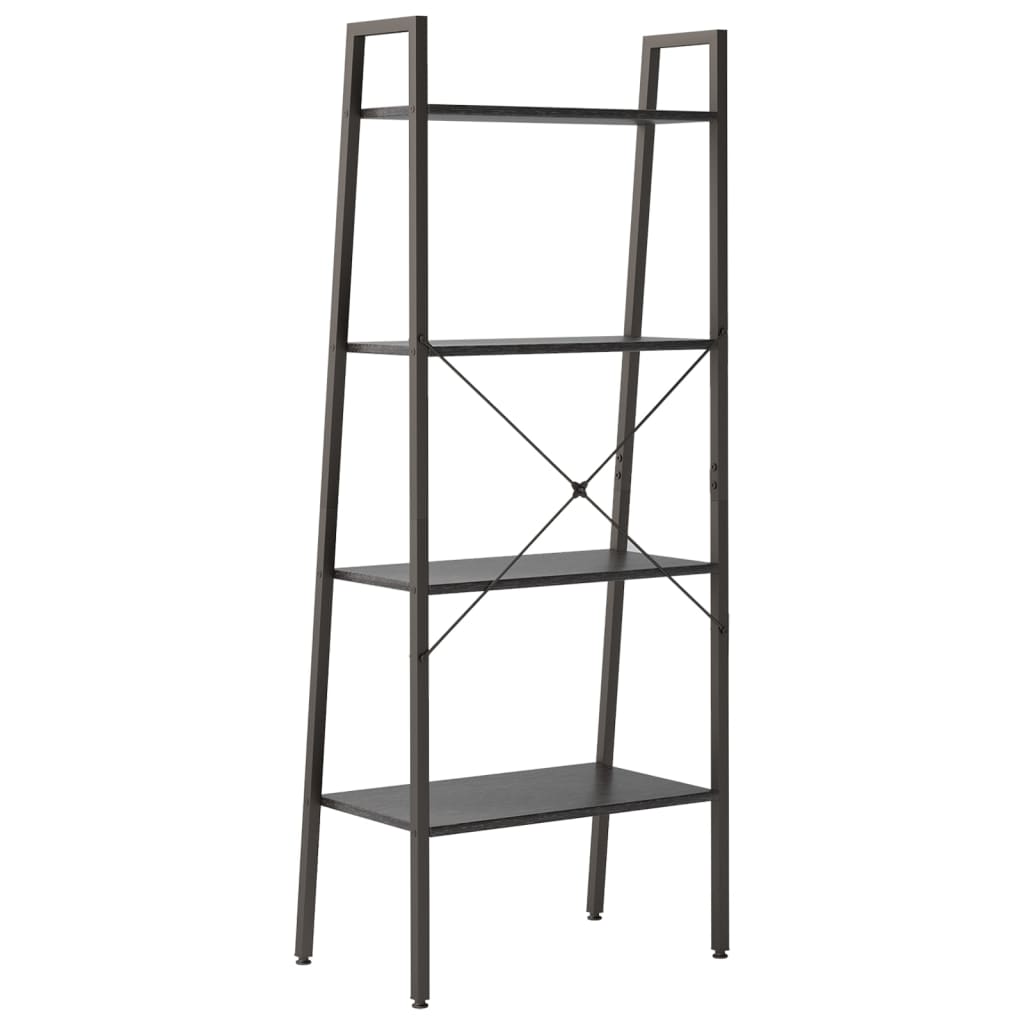 stigereol med 4 hylder 56x35x140 cm sort