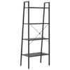 stigereol med 4 hylder 56x35x140 cm sort