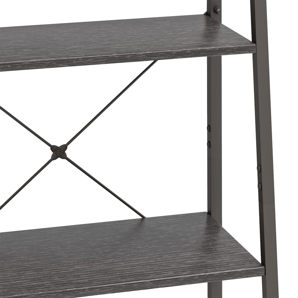stigereol med 4 hylder 56x35x140 cm sort
