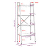 stigereol med 4 hylder 56x35x140 cm sort
