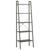 stigereol med 5 hylder 56x35x174 cm sort