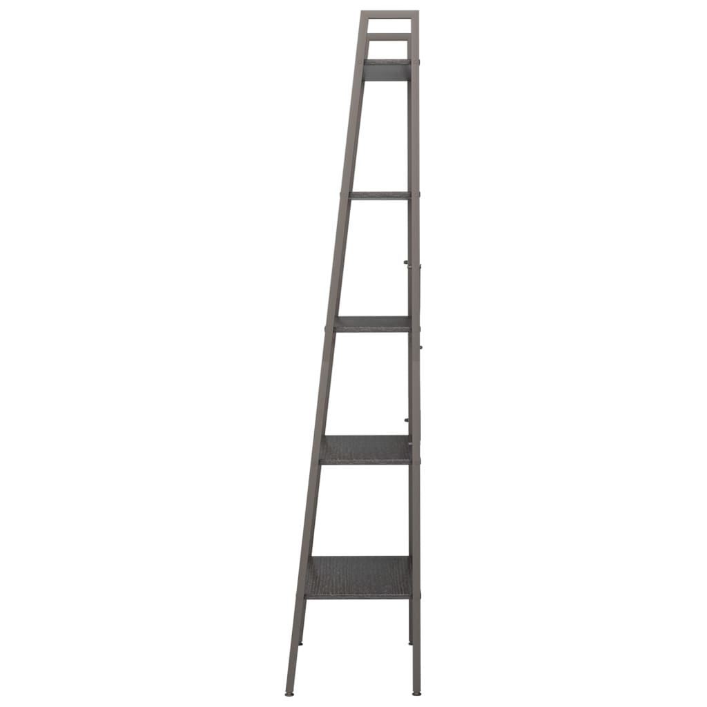 stigereol med 5 hylder 56x35x174 cm sort