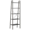 stigereol med 5 hylder 56x35x174 cm sort