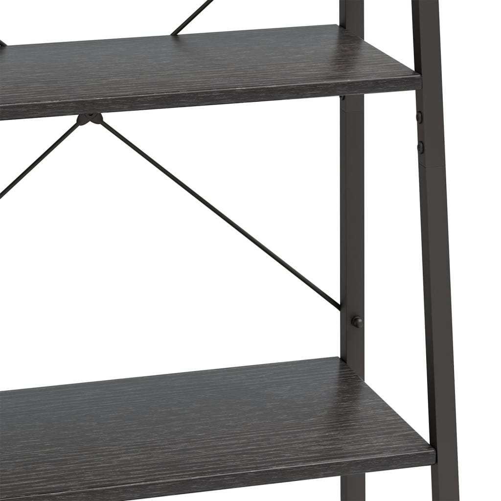stigereol med 5 hylder 56x35x174 cm sort