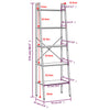 stigereol med 5 hylder 56x35x174 cm sort