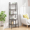 stigereol med 5 hylder 56x35x174 cm sort