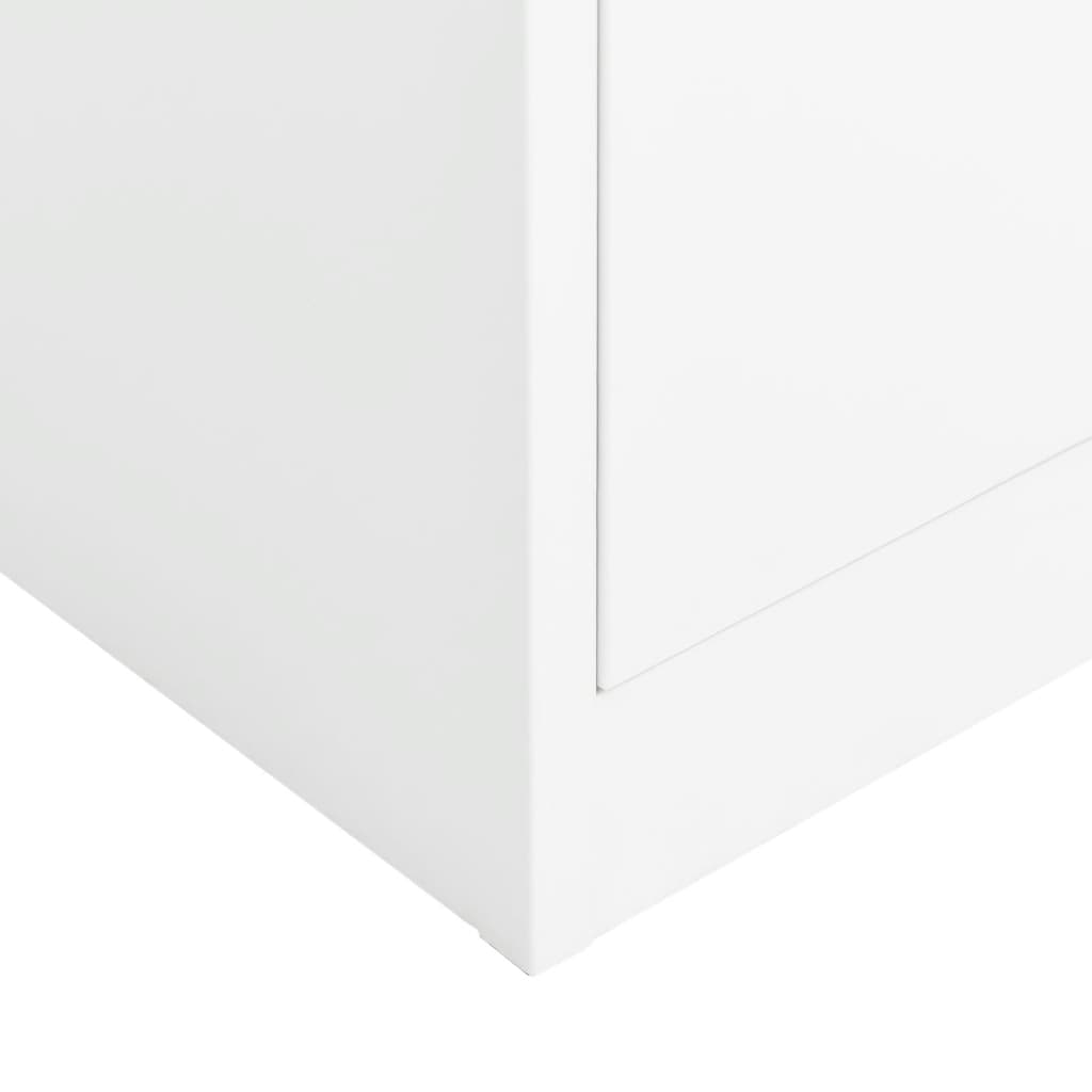 skab med lås 90x40x180 cm stål hvid