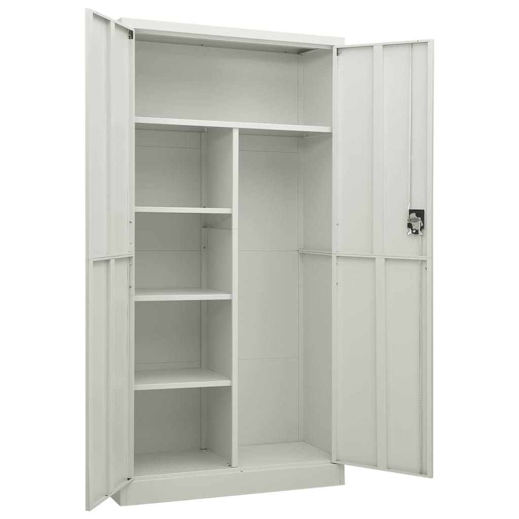 skab med lås 90x40x180 cm stål lysegrå