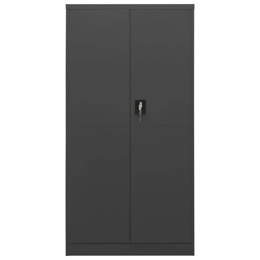 skab med lås 90x40x180 cm stål antracitgrå