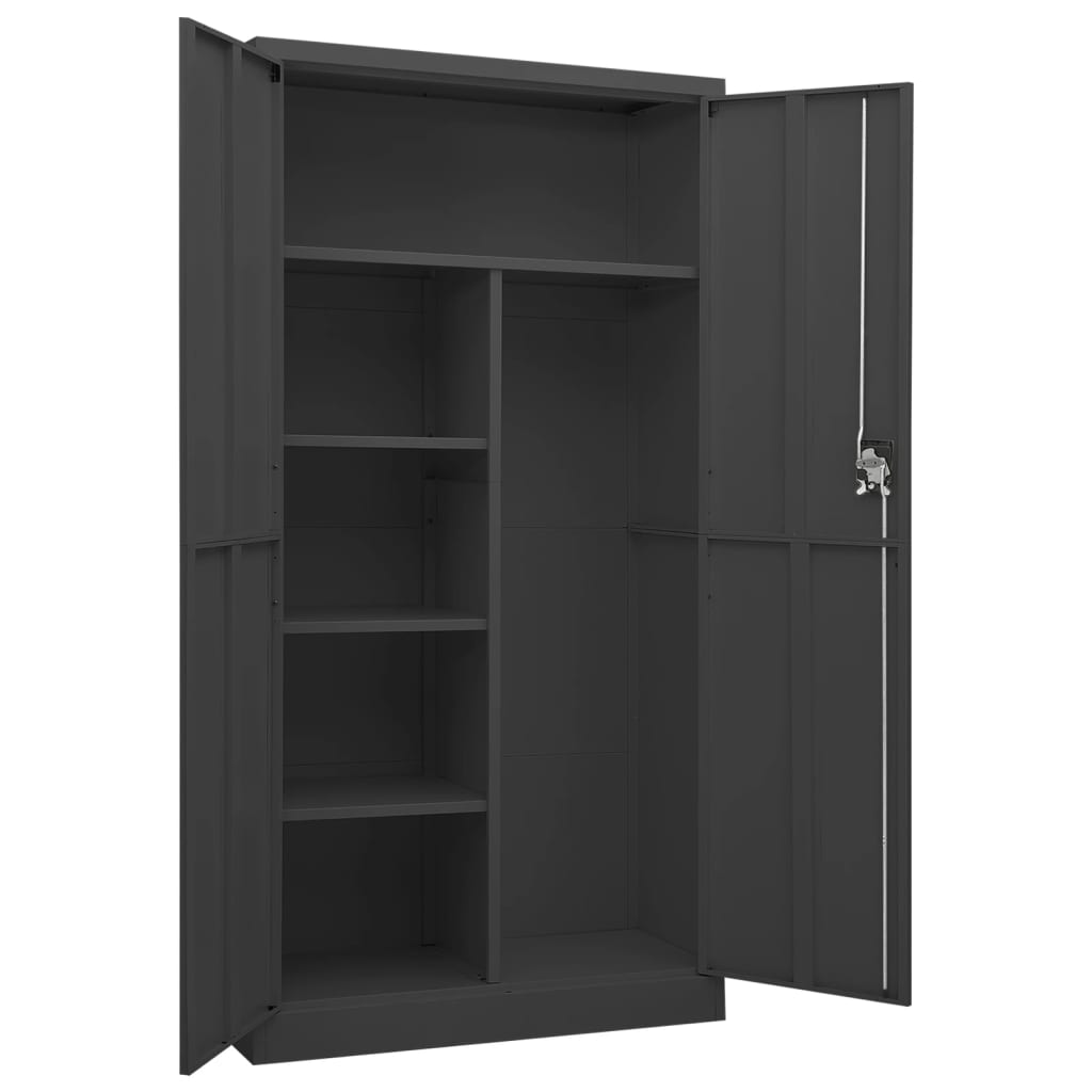 skab med lås 90x40x180 cm stål antracitgrå
