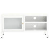 tv-skab 90x30x44 cm stål og glas hvid