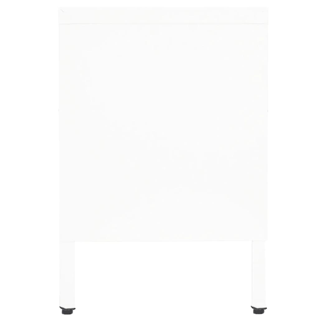 tv-skab 90x30x44 cm stål og glas hvid